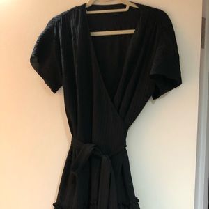 All Saints size 6 black wrap dress